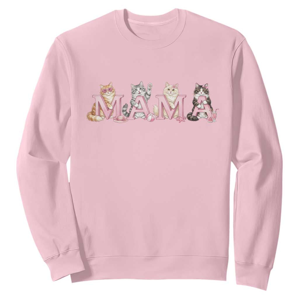 Proud Maine Coon Mama Sweatshirt Cat Lover Gift TS12 Light Pink Print Your Wear