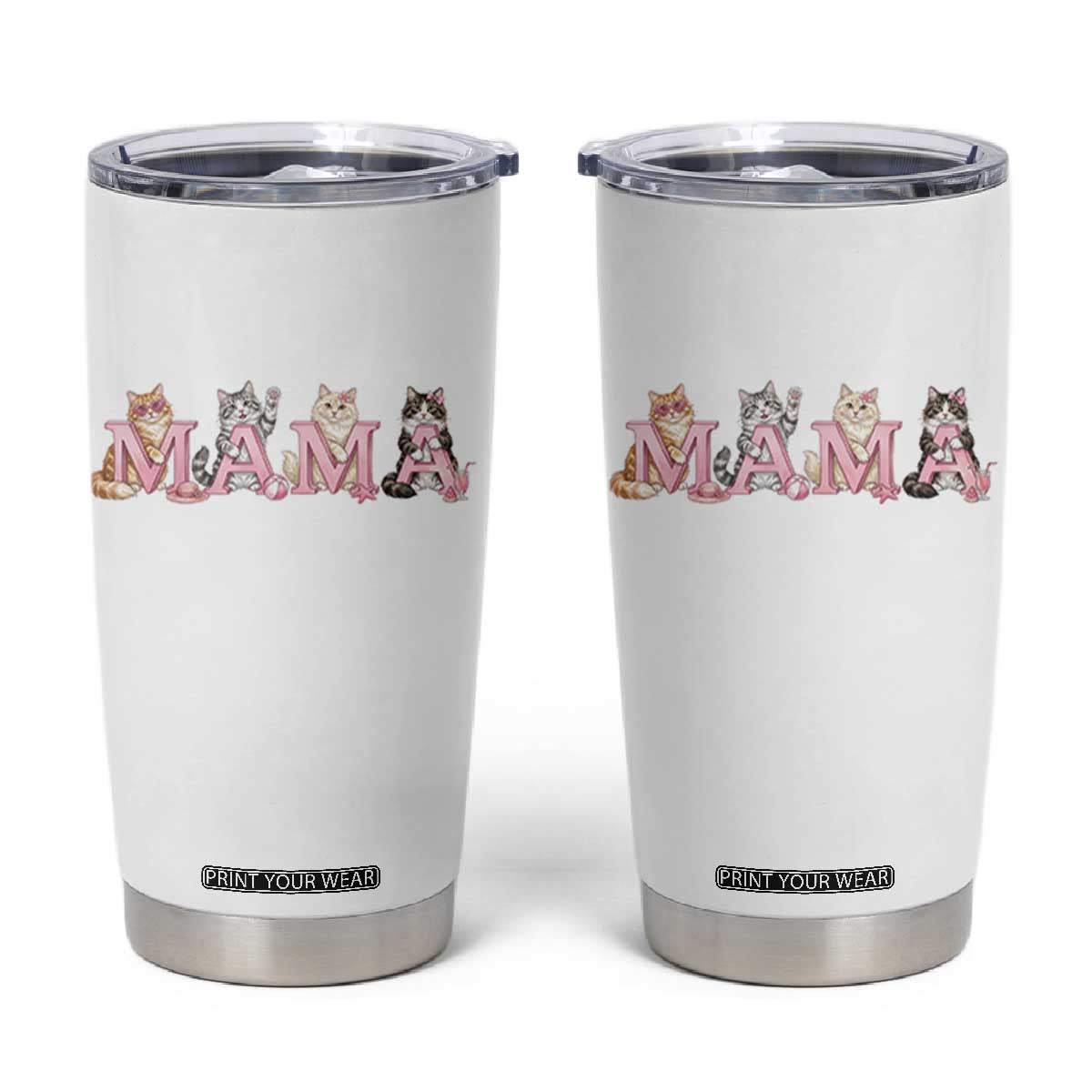 Proud Maine Coon Mama Tumbler Cup Cat Lover Gift TS12 White Print Your Wear