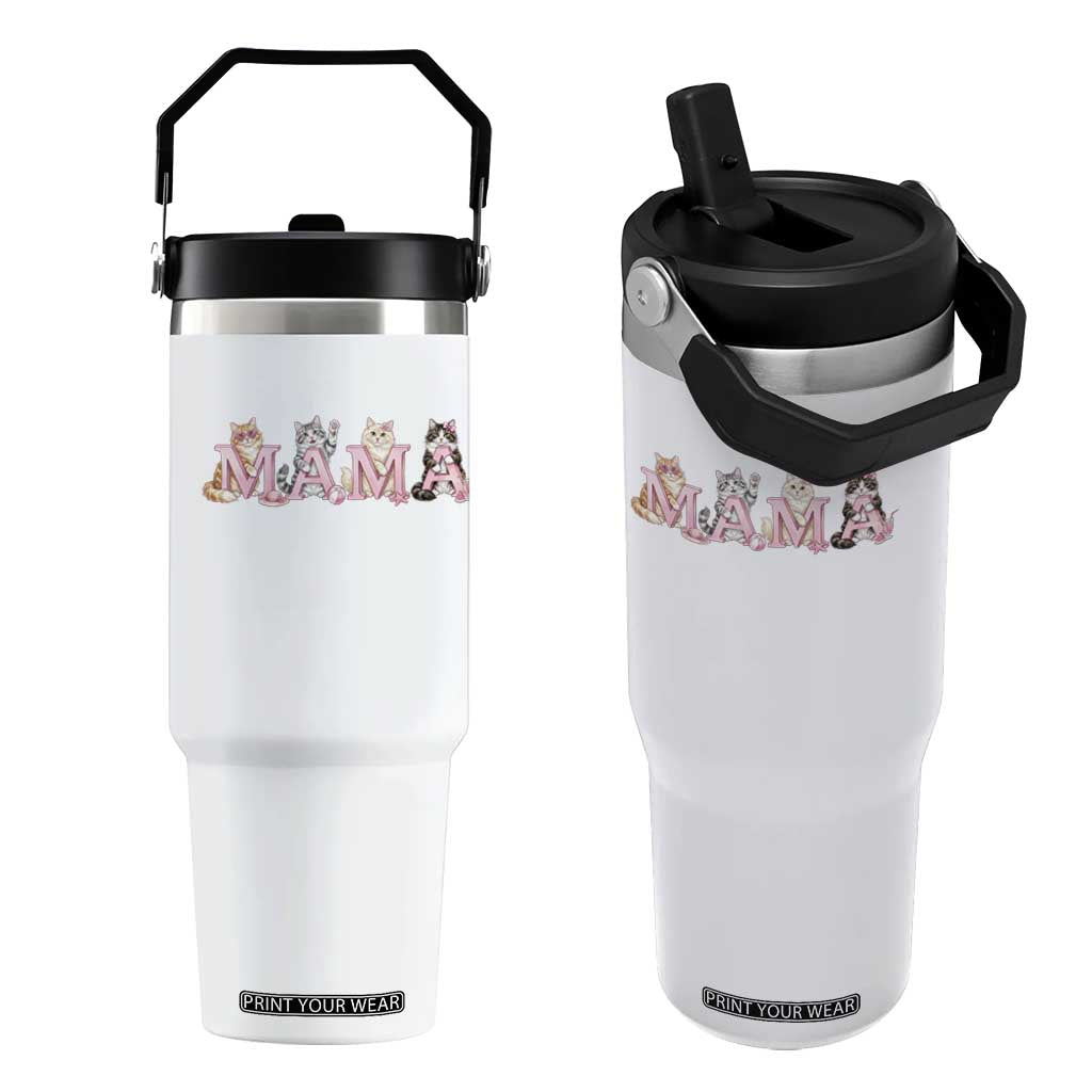 Proud Maine Coon Mama Flip Straw Tumbler Cat Lover Gift TS12 One Size: 30 oz White Print Your Wear