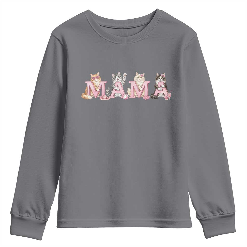 Proud Maine Coon Mama Youth Sweatshirt Cat Lover Gift TS12 Charcoal Print Your Wear