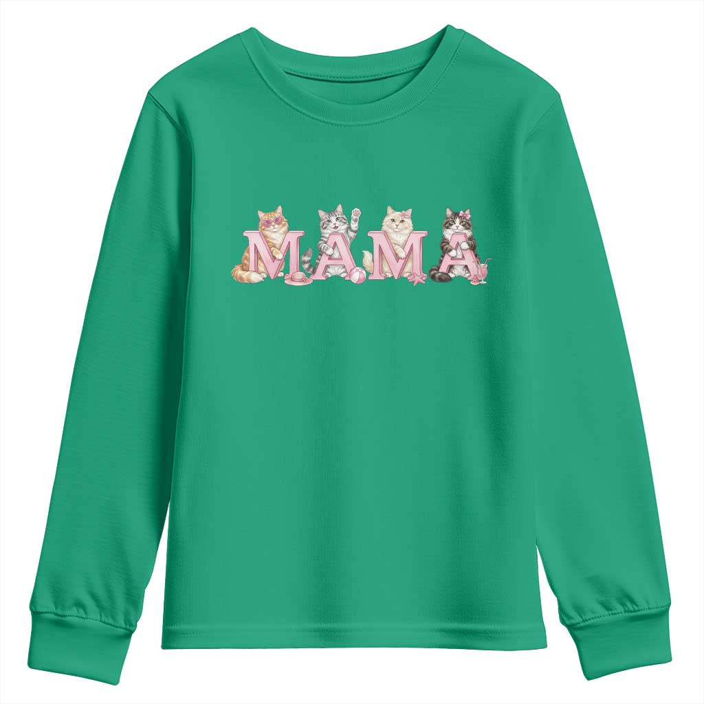 Proud Maine Coon Mama Youth Sweatshirt Cat Lover Gift TS12 Irish Green Print Your Wear