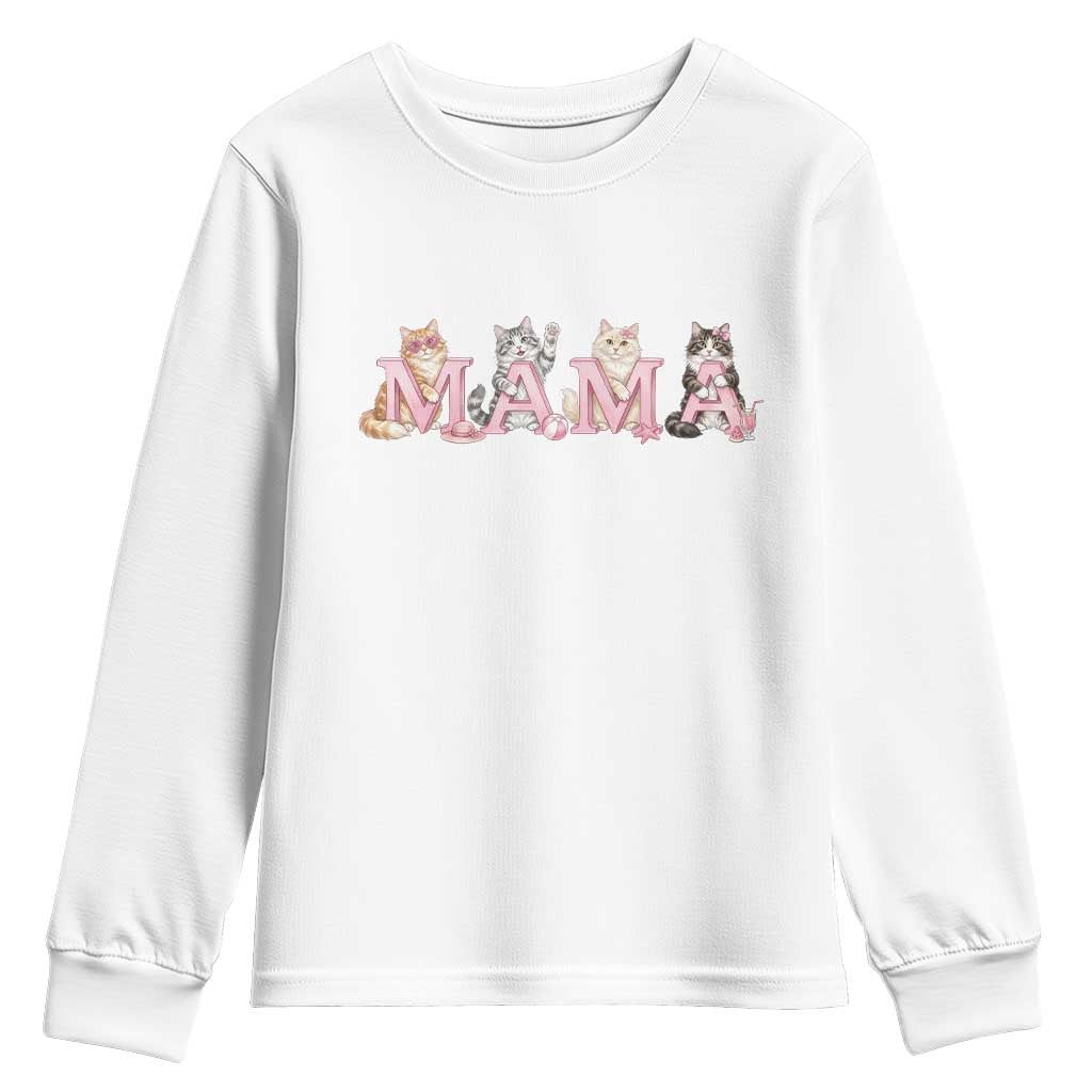 Proud Maine Coon Mama Youth Sweatshirt Cat Lover Gift TS12 White Print Your Wear
