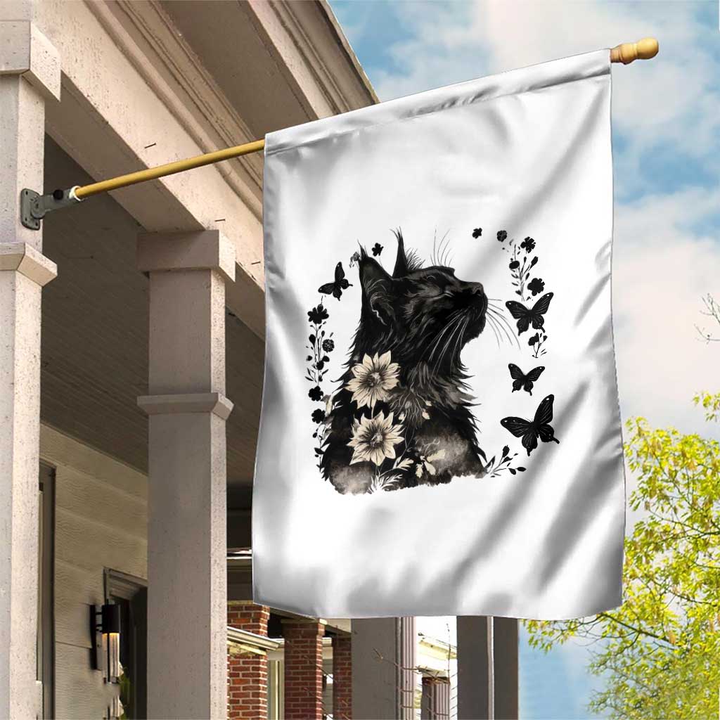 Black Maine Coon Cat Garden Flag Floral Sunflower Watercolor Gift TS12 Print Your Wear