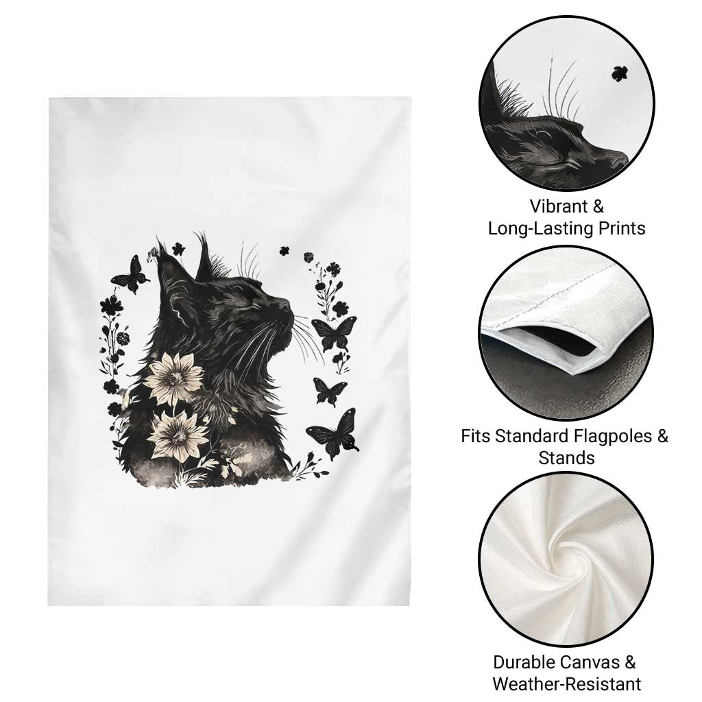 Black Maine Coon Cat Garden Flag Floral Sunflower Watercolor Gift TS12 Print Your Wear