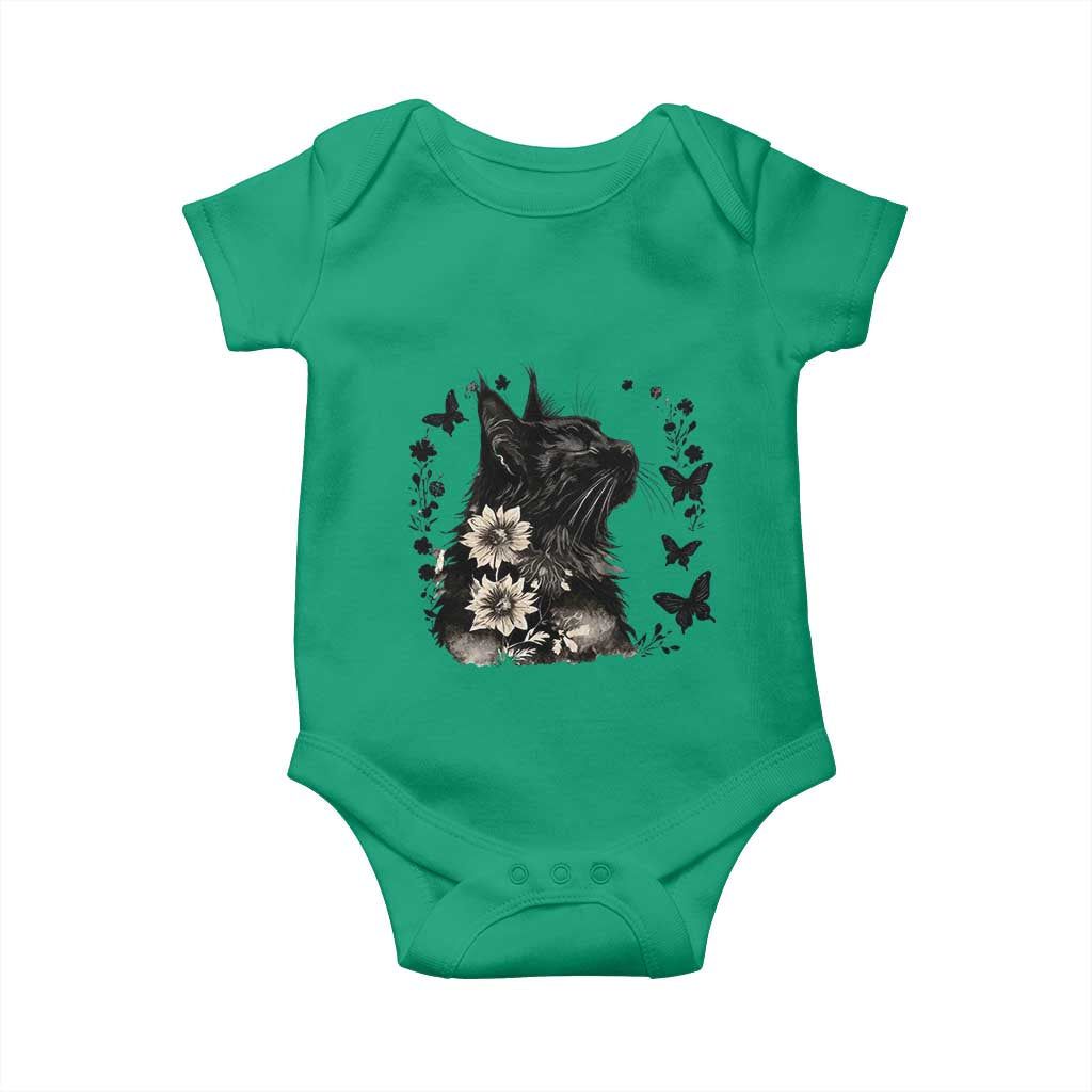 Black Maine Coon Cat Baby Onesie Floral Sunflower Watercolor Gift TS12 Irish Green Print Your Wear