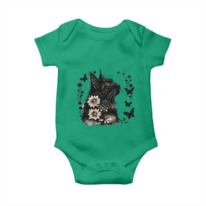 Black Maine Coon Cat Baby Onesie Floral Sunflower Watercolor Gift TS12 Irish Green Print Your Wear
