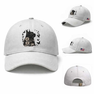 Black Maine Coon Cat Baseball Cap Floral Sunflower Watercolor Gift TS12 Baseball Cap Universal Fit White Print Your Wear