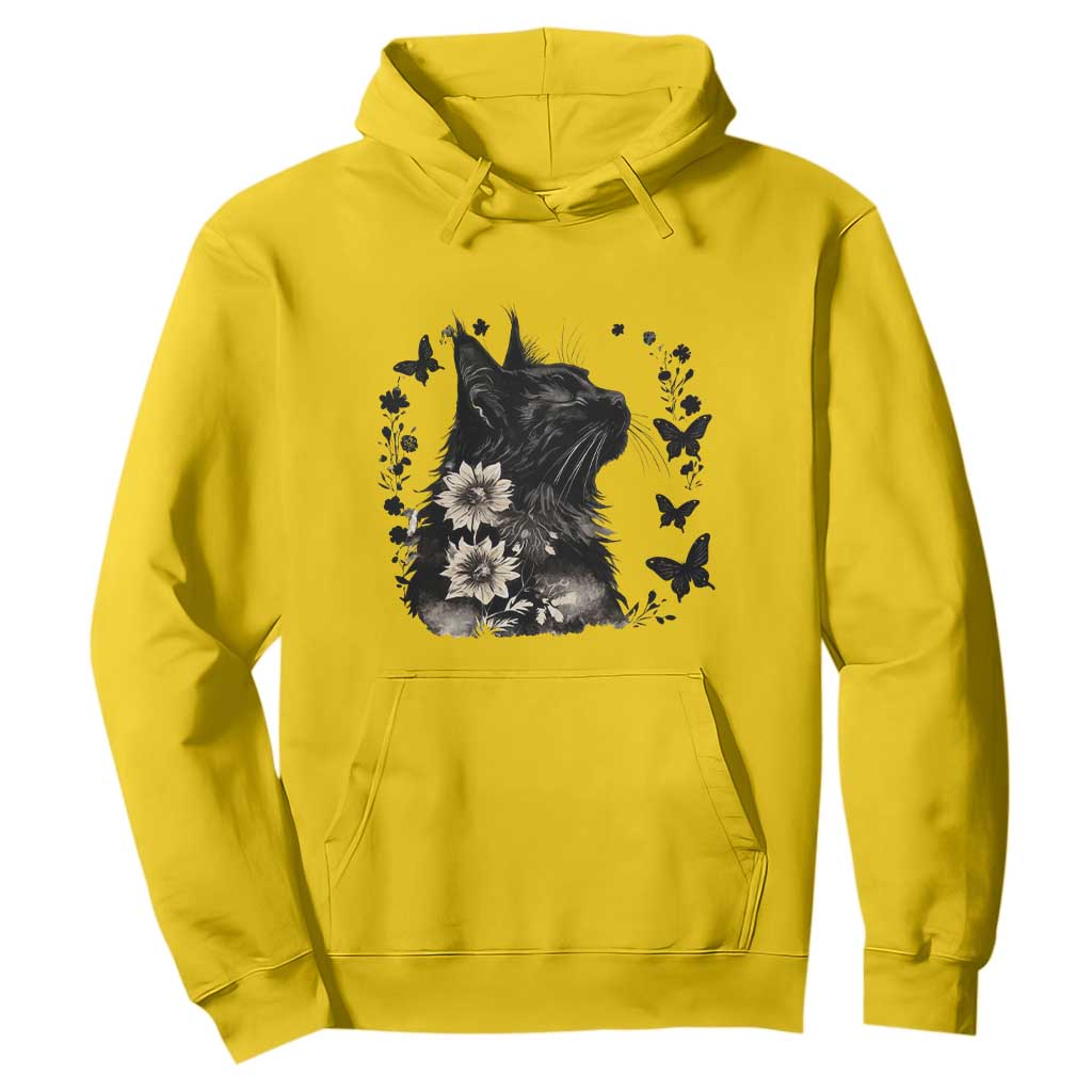Black Maine Coon Cat Hoodie Floral Sunflower Watercolor Gift TS12 Daisy Print Your Wear