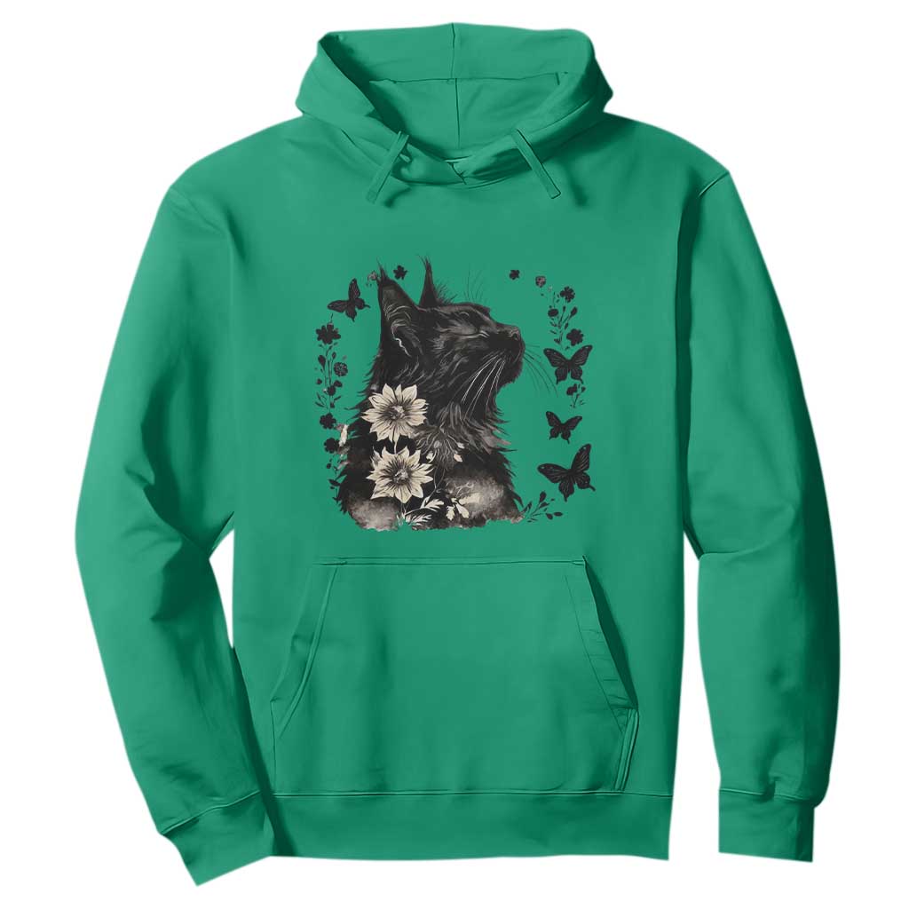 Black Maine Coon Cat Hoodie Floral Sunflower Watercolor Gift TS12 Irish Green Print Your Wear