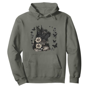 Black Maine Coon Cat Hoodie Floral Sunflower Watercolor Gift TS12 Military Green Print Your Wear