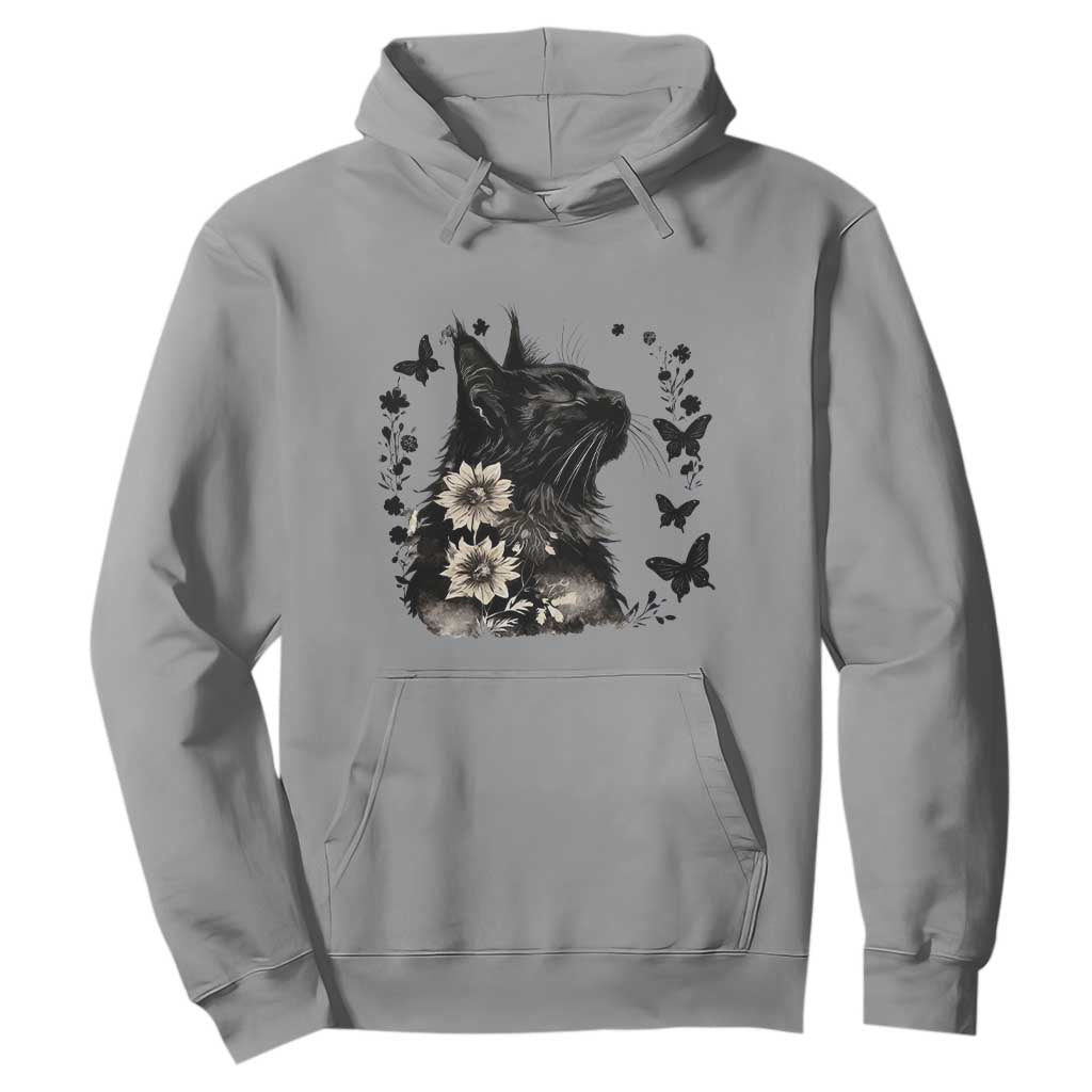 Black Maine Coon Cat Hoodie Floral Sunflower Watercolor Gift TS12 Sport Gray Print Your Wear