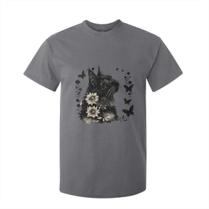 Black Maine Coon Cat T Shirt For Kid Floral Sunflower Watercolor Gift TS12 Charcoal Print Your Wear