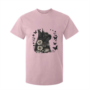Black Maine Coon Cat T Shirt For Kid Floral Sunflower Watercolor Gift TS12 Light Pink Print Your Wear