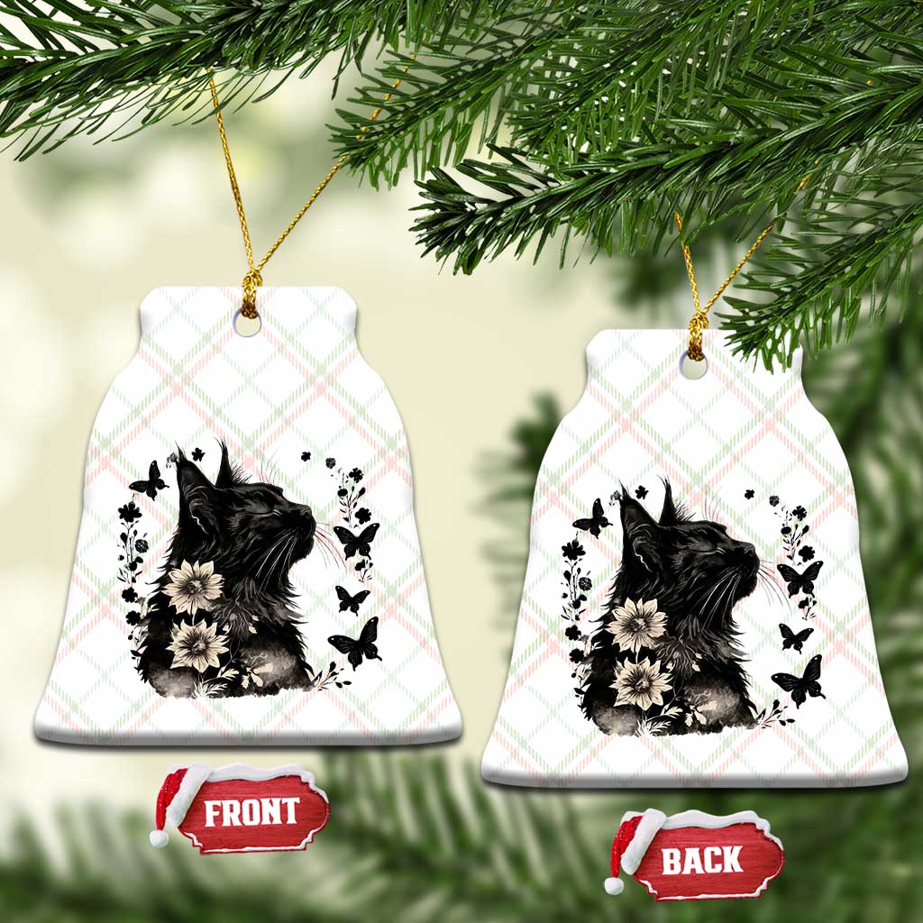 Black Maine Coon Cat Ceramic Ornament Floral Sunflower Watercolor Gift TS12 Print Your Wear