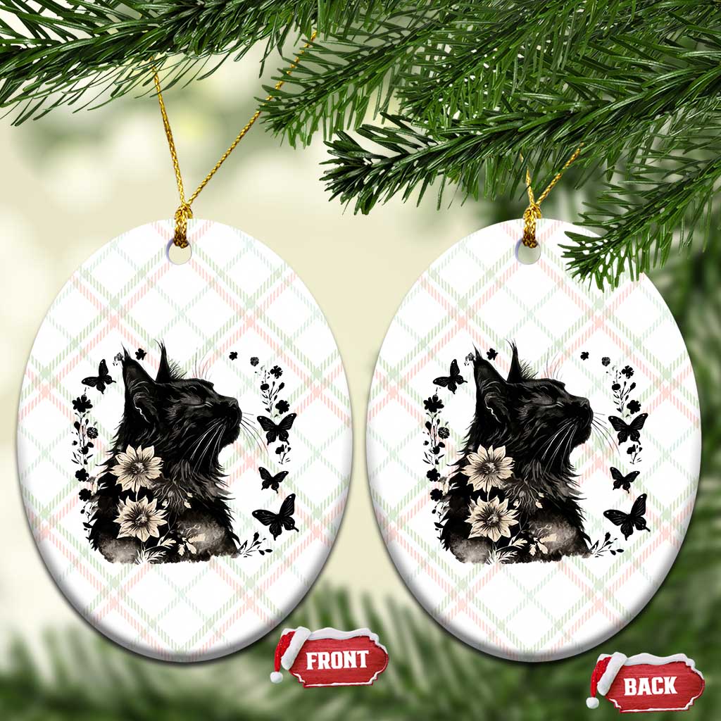 Black Maine Coon Cat Ceramic Ornament Floral Sunflower Watercolor Gift TS12 Print Your Wear