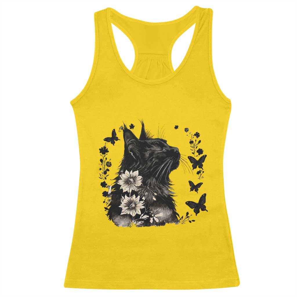 Black Maine Coon Cat Racerback Tank Top Floral Sunflower Watercolor Gift TS12 Daisy Print Your Wear