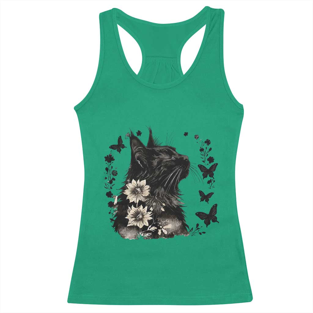 Black Maine Coon Cat Racerback Tank Top Floral Sunflower Watercolor Gift TS12 Irish Green Print Your Wear
