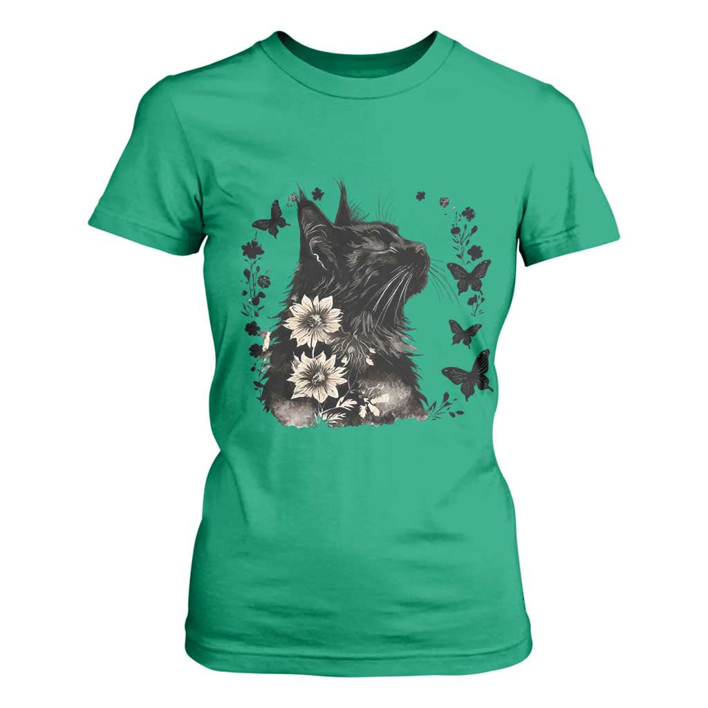 Black Maine Coon Cat T Shirt For Women Floral Sunflower Watercolor Gift TS12 Irish Green Print Your Wear
