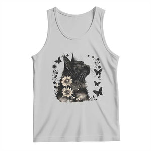 Black Maine Coon Cat Tank Top Floral Sunflower Watercolor Gift TS12 Ash Print Your Wear