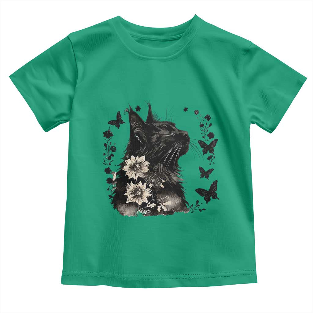 Black Maine Coon Cat Toddler T Shirt Floral Sunflower Watercolor Gift TS12 Irish Green Print Your Wear