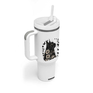 Black Maine Coon Cat Tumbler With Handle Floral Sunflower Watercolor Gift TS12 Print Your Wear