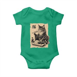 Vintage Japanese Cat Eating Sushi Baby Onesie Funny Maine Coon Kimono Gift TS12 Irish Green Print Your Wear