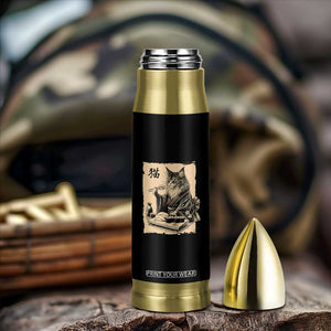 Vintage Japanese Cat Eating Sushi Bullet Tumbler Funny Maine Coon Kimono Gift TS12 Print Your Wear