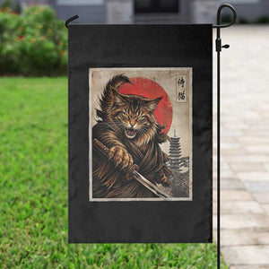 Japanese Maine Coon Samurai Warrior Garden Flag Vintage Ukiyoe Cat TS12 Print Your Wear