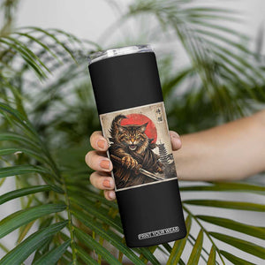 Japanese Maine Coon Samurai Warrior Skinny Tumbler Vintage Ukiyoe Cat TS12 Print Your Wear