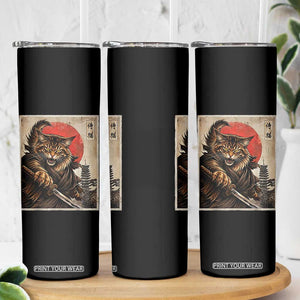 Japanese Maine Coon Samurai Warrior Skinny Tumbler Vintage Ukiyoe Cat TS12 Print Your Wear
