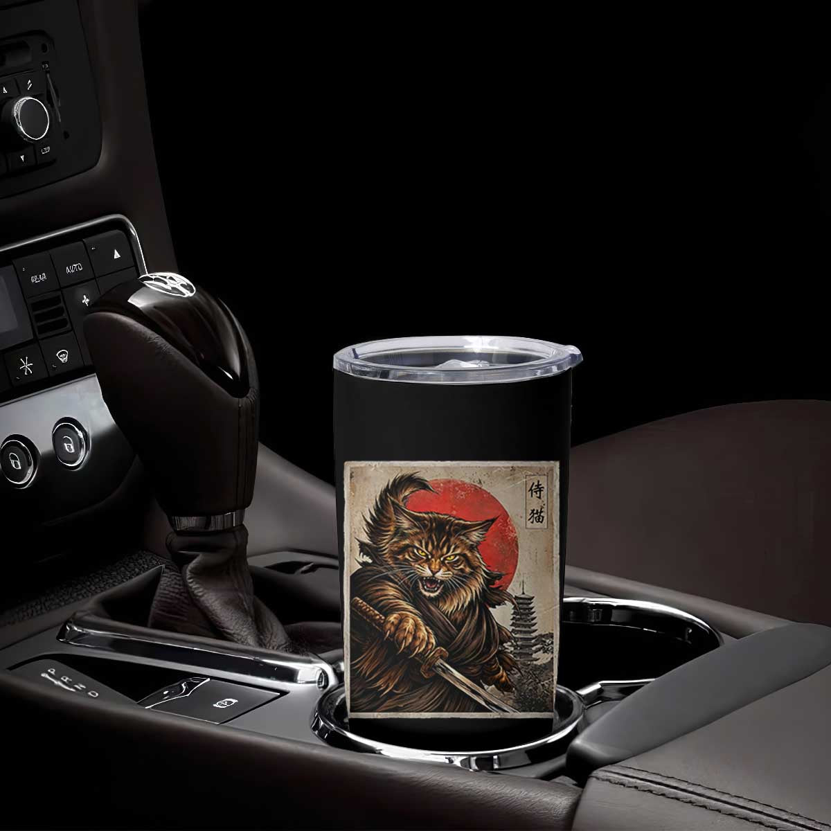 Japanese Maine Coon Samurai Warrior Tumbler Cup Vintage Ukiyoe Cat TS12 Print Your Wear
