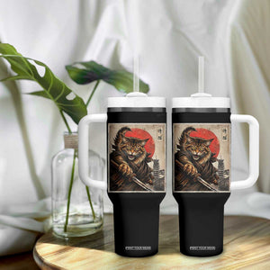 Japanese Maine Coon Samurai Warrior Tumbler With Handle Vintage Ukiyoe Cat TS12 Print Your Wear