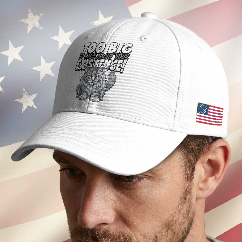 Funny Maine Coon Cat Baseball Cap Too Big To Care About Your Existence TS12 Print Your Wear