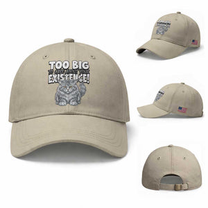 Funny Maine Coon Cat Baseball Cap Too Big To Care About Your Existence TS12 Baseball Cap Universal Fit Beige Print Your Wear