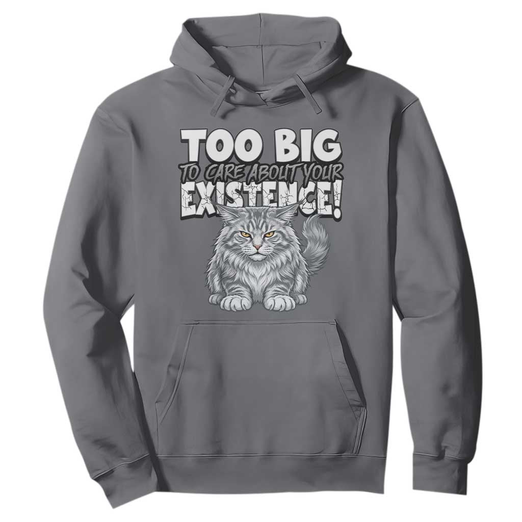 Funny Maine Coon Cat Hoodie Too Big To Care About Your Existence TS12 Charcoal Print Your Wear