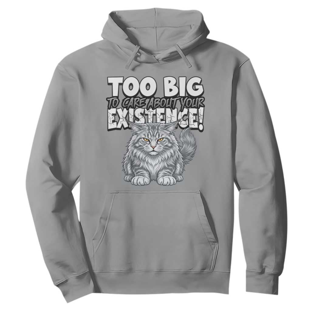Funny Maine Coon Cat Hoodie Too Big To Care About Your Existence TS12 Sport Gray Print Your Wear