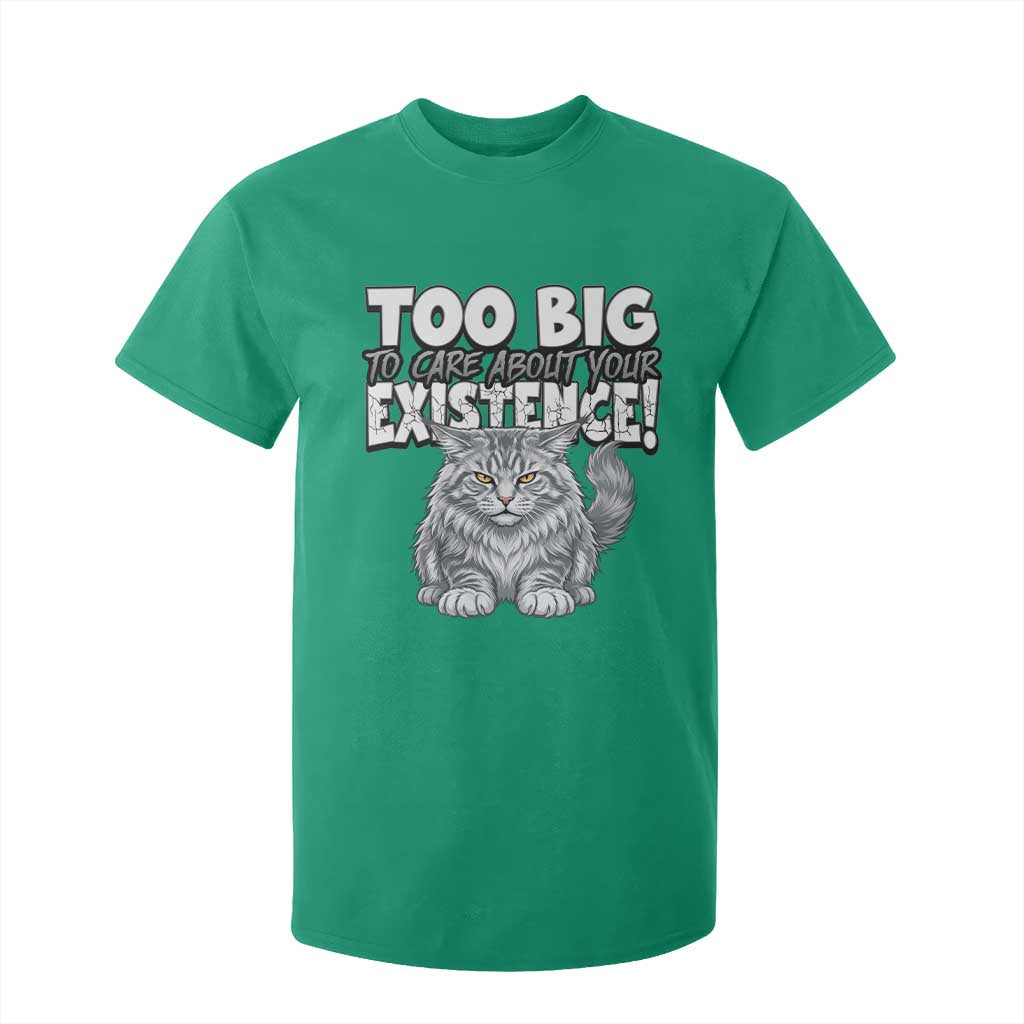 Funny Maine Coon Cat T Shirt For Kid Too Big To Care About Your Existence TS12 Irish Green Print Your Wear