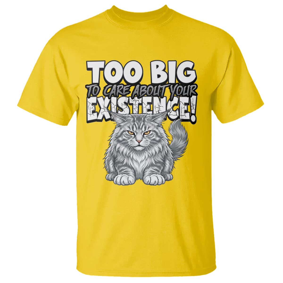 Funny Maine Coon Cat T Shirt Too Big To Care About Your Existence TS12 Daisy Print Your Wear