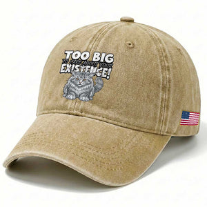 Funny Maine Coon Cat Washed Cotton Baseball Cap Too Big To Care About Your Existence TS12 Print Your Wear