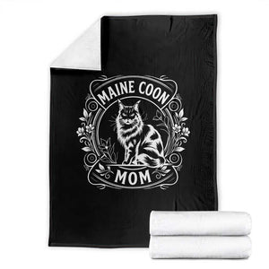 Vintage Floral Maine Coon Throw Blanket Mothers Day Cat Mom Gift TS12 Black Print Your Wear