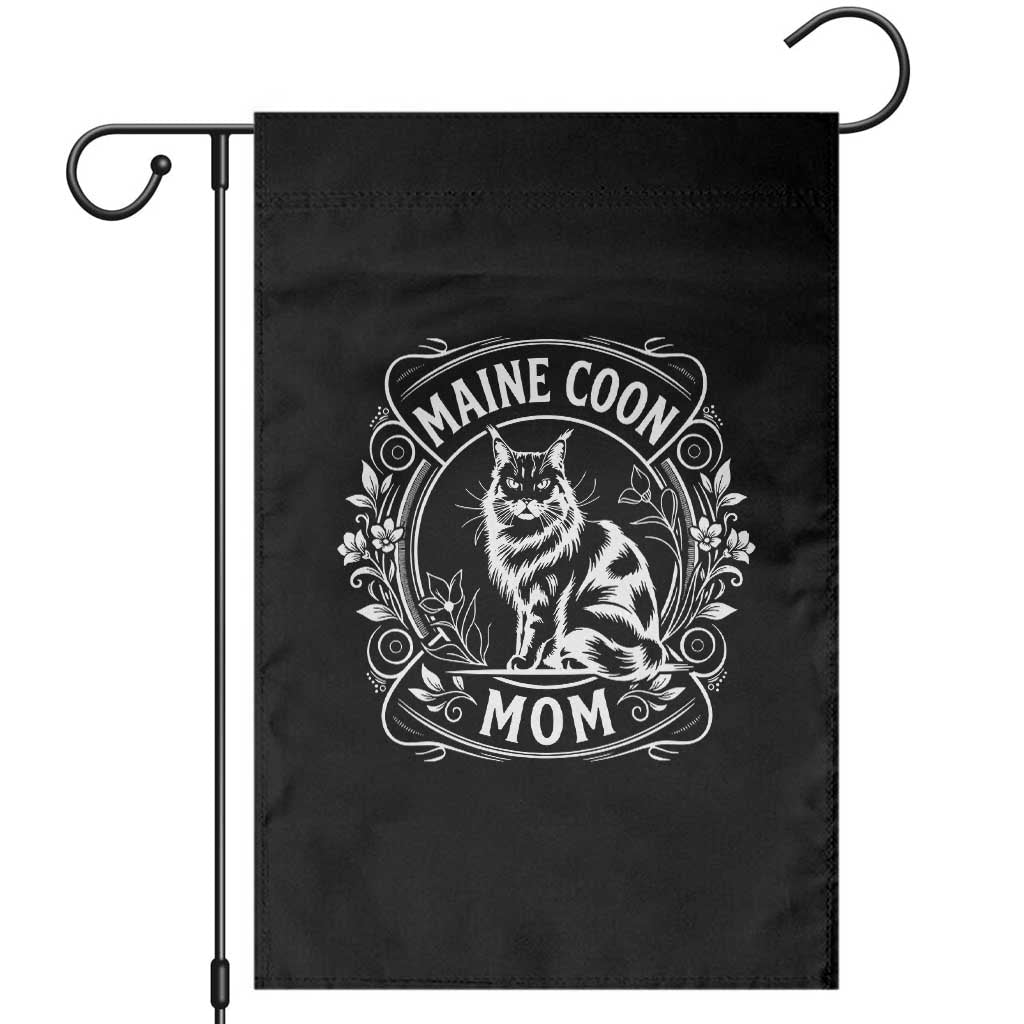 Vintage Floral Maine Coon Garden Flag Mothers Day Cat Mom Gift TS12 Black Print Your Wear