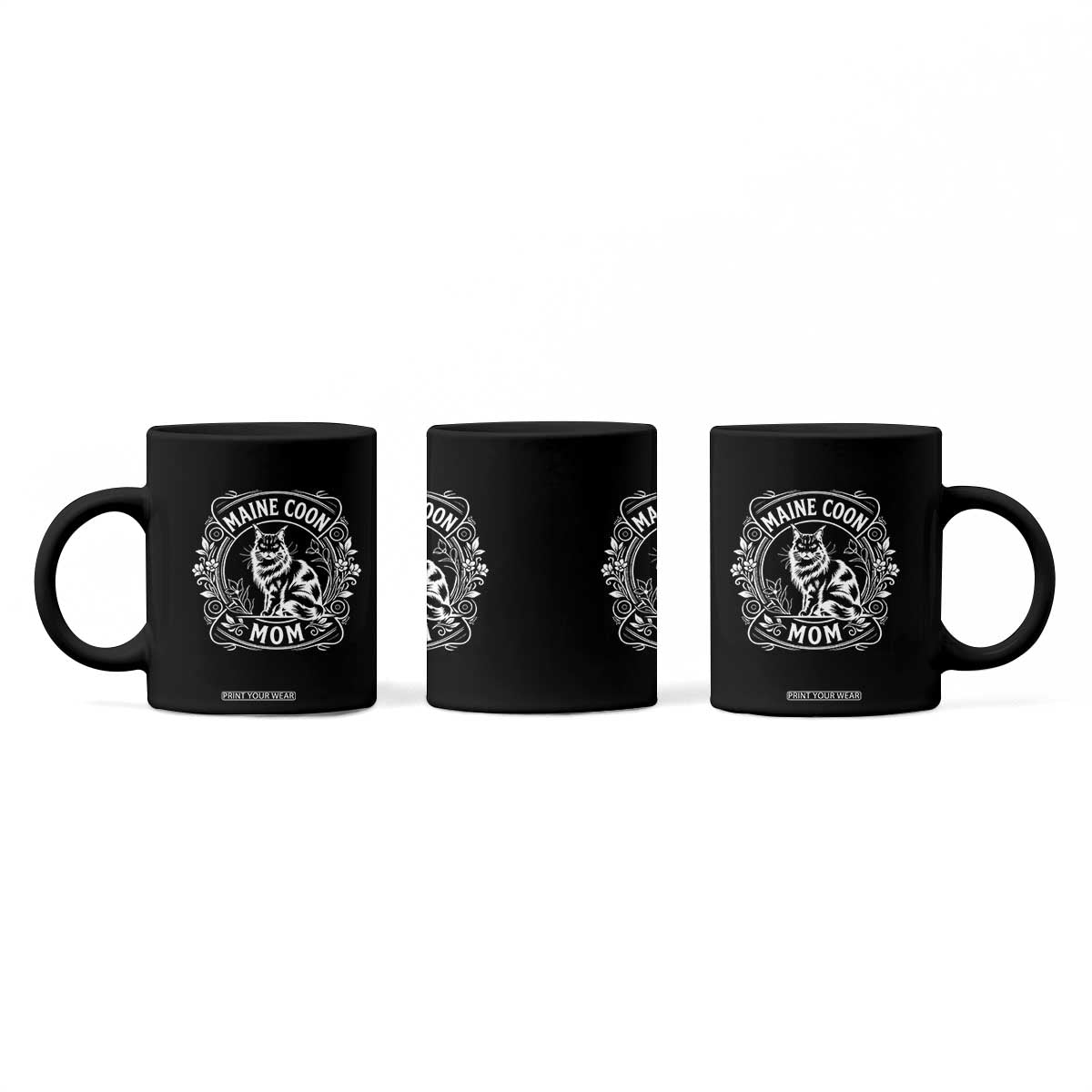 Vintage Floral Maine Coon Coffee Mug Mothers Day Cat Mom Gift TS12 Print Your Wear