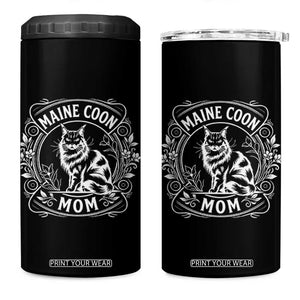 Vintage Floral Maine Coon 4 in 1 Can Cooler Tumbler Mothers Day Cat Mom Gift TS12 One Size: 16 oz Black Print Your Wear