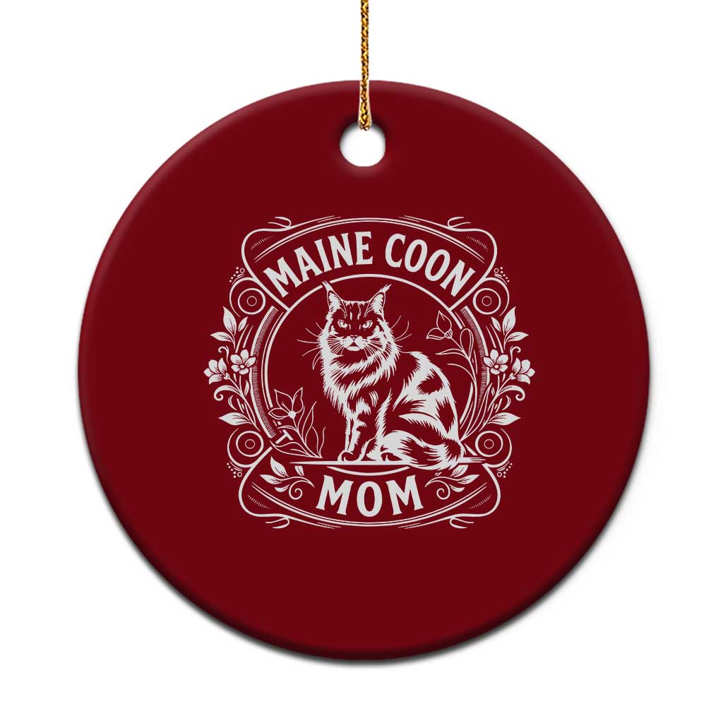 Vintage Floral Maine Coon Ceramic Ornament Mothers Day Cat Mom Gift TS12 1pc Red Print Your Wear