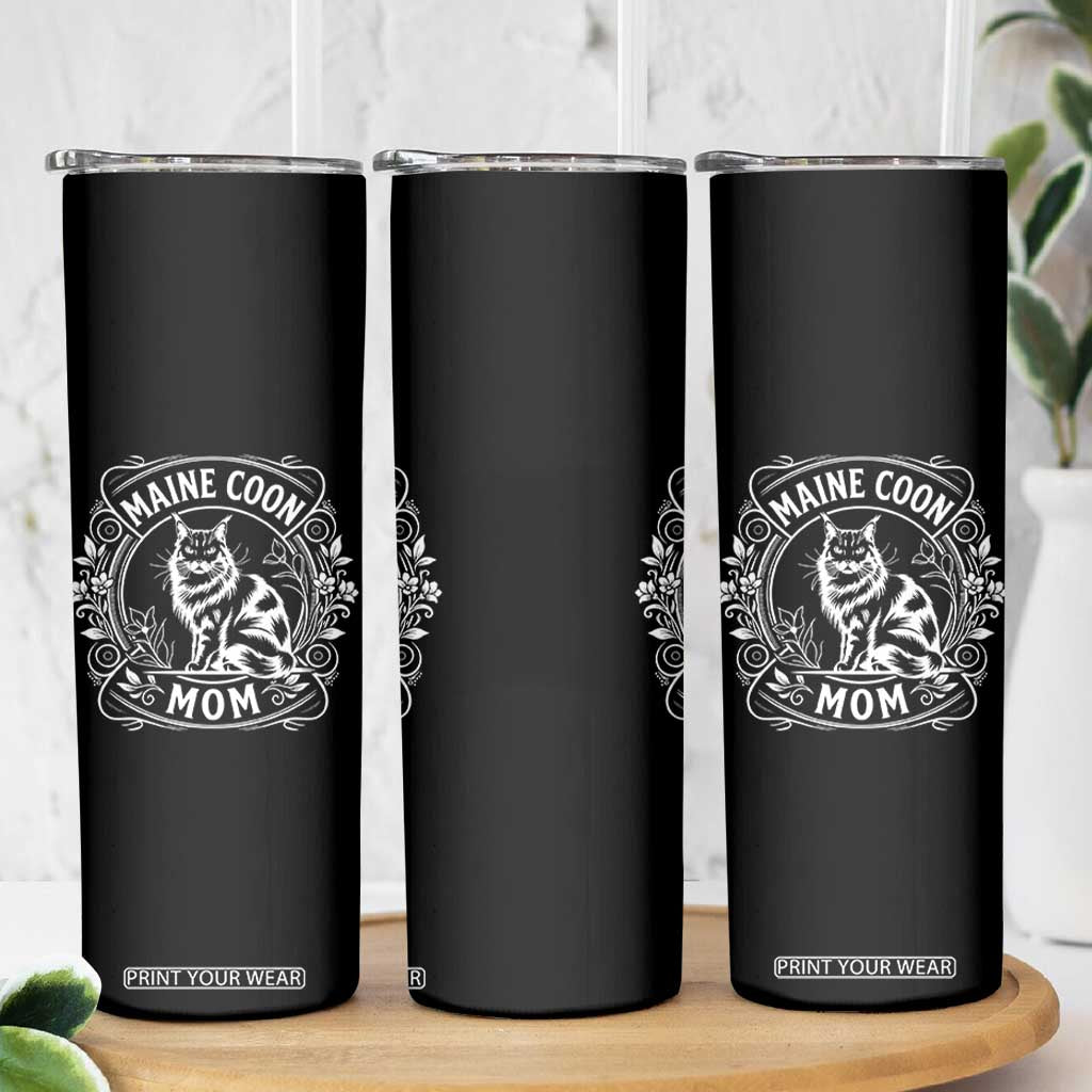 Vintage Floral Maine Coon Skinny Tumbler Mothers Day Cat Mom Gift TS12 Print Your Wear
