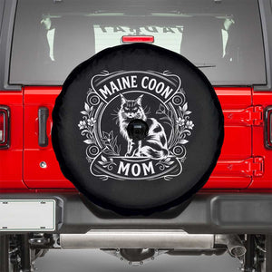 Vintage Floral Maine Coon Spare Tire Cover Mothers Day Cat Mom Gift TS12 Black Print Your Wear