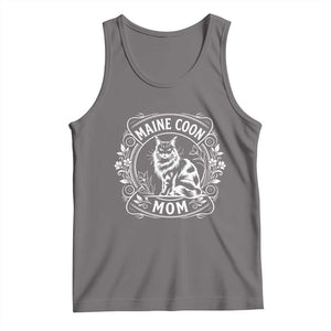 Vintage Floral Maine Coon Tank Top Mothers Day Cat Mom Gift TS12 Deep Heather Print Your Wear