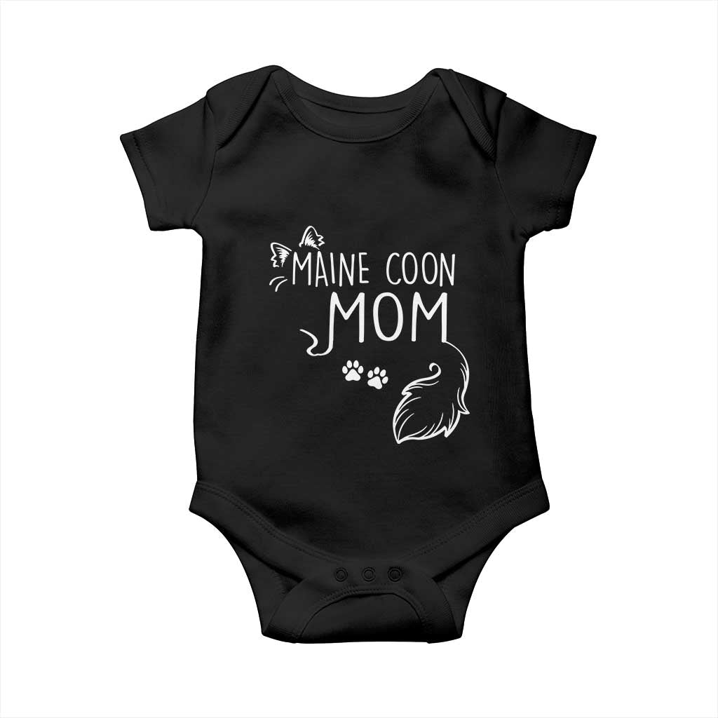 Maine Coon Mom Baby Onesie Large Breed Cat Lover Silhouette Gift TS12 Black Print Your Wear