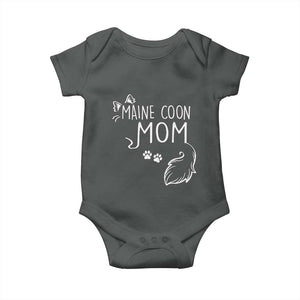 Maine Coon Mom Baby Onesie Large Breed Cat Lover Silhouette Gift TS12 Dark Heather Print Your Wear