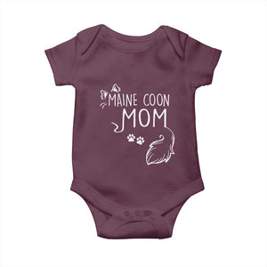 Maine Coon Mom Baby Onesie Large Breed Cat Lover Silhouette Gift TS12 Maroon Print Your Wear